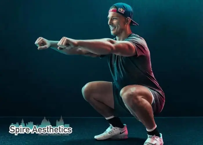 Image of man build leg muscle Harpenden through exercise